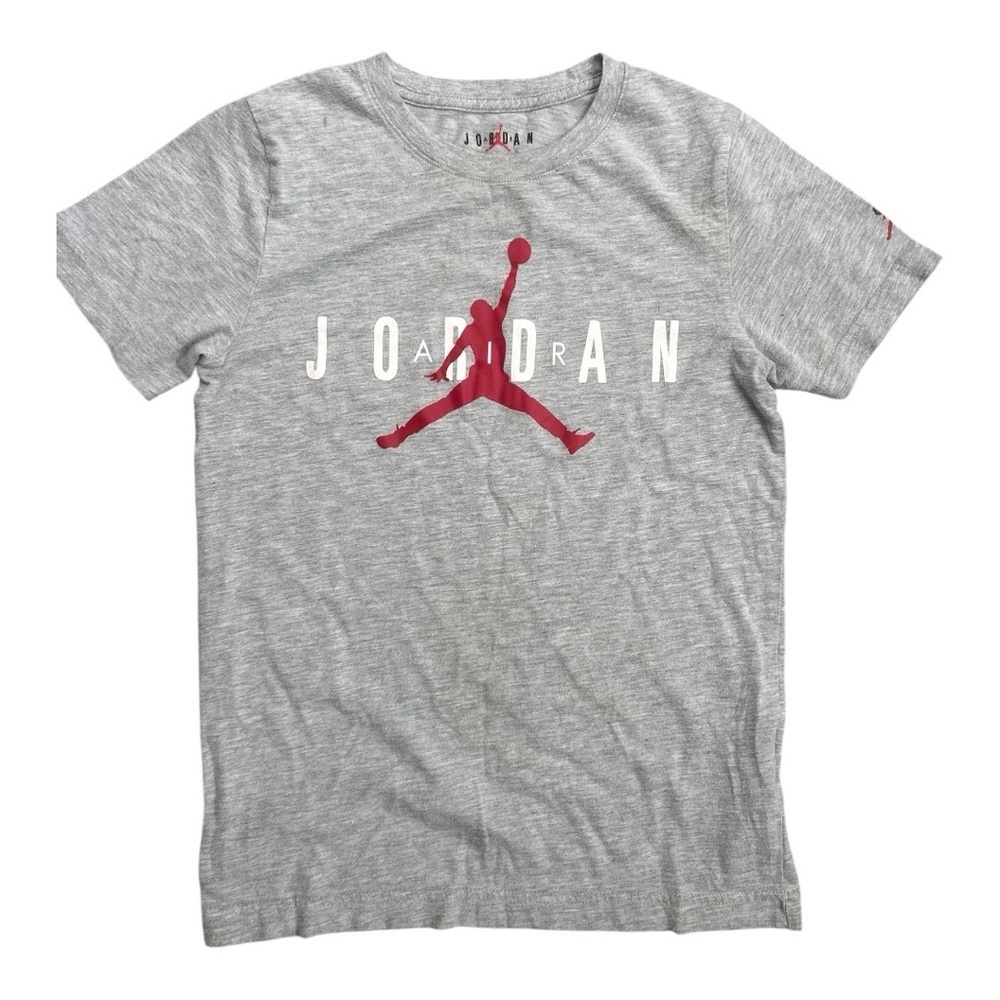 Jordan Gray and Red Short Sleeve Tee Sz M(10-12yrs) Euc, 017